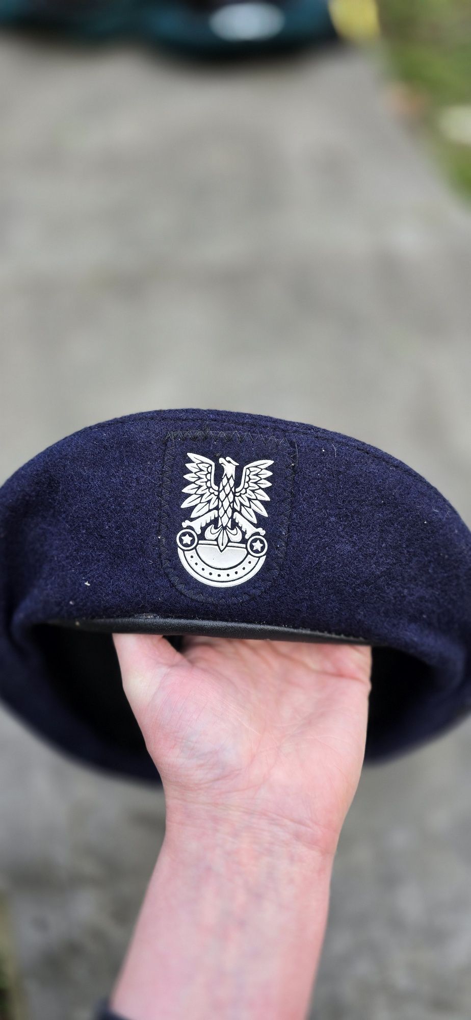 Beret granatowy orzeł bez korony prl lwp wojskowy mon
