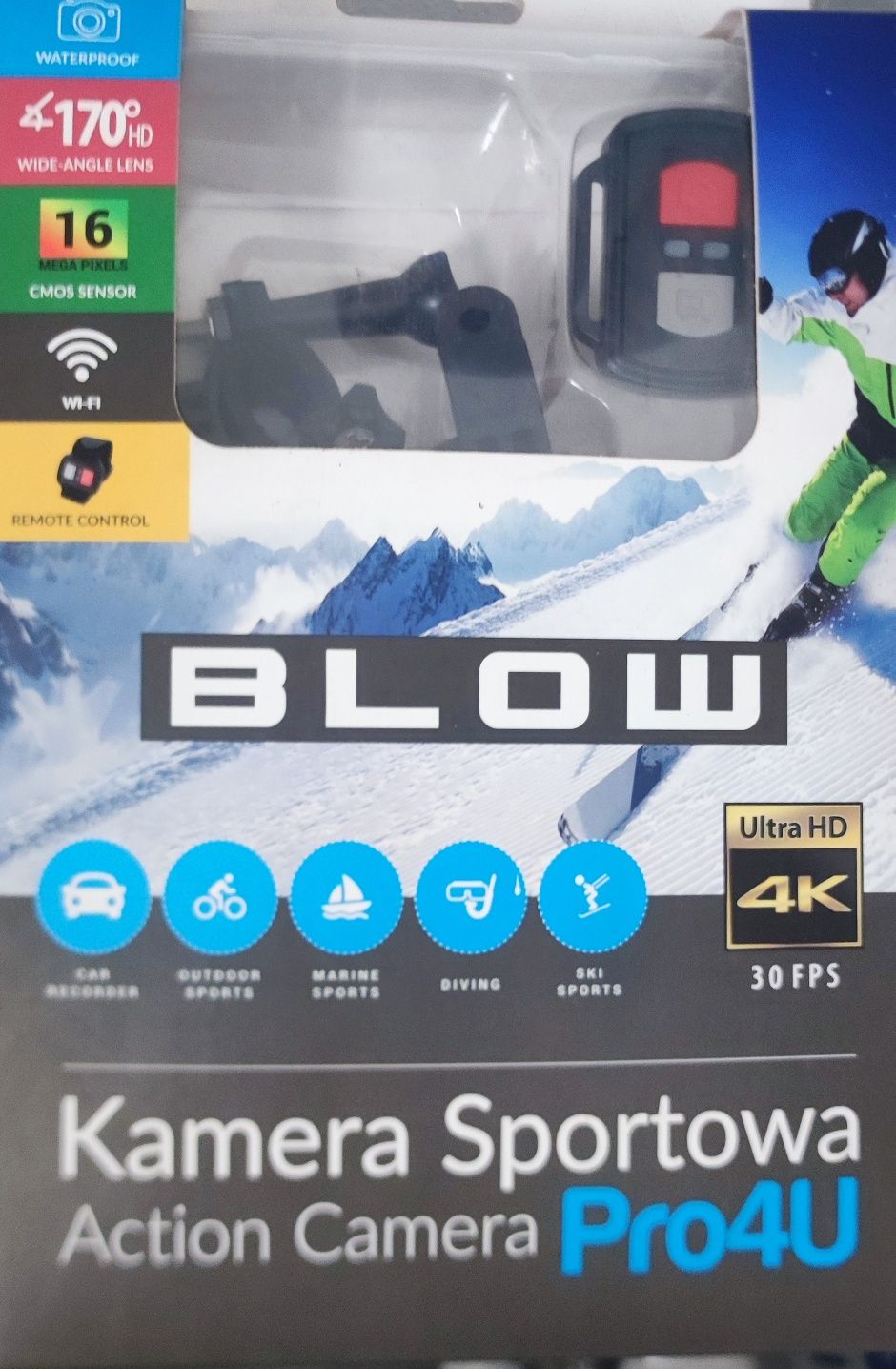 Câmara Desportiva, Blow
- 16MP
- 4K Ultra HD
- Ângulo do Campo de V