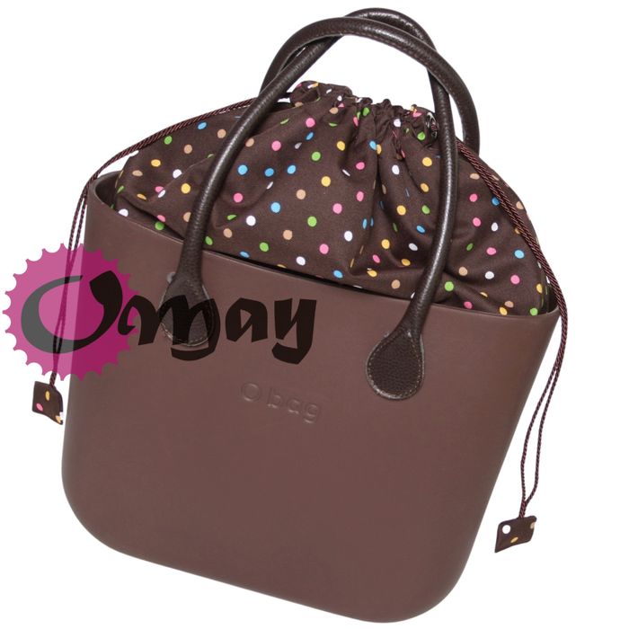 Czekoladowy organizer do OBAG MINI Worek groszki kolorowe komin OMAY