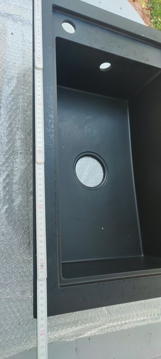 Zlewozmywak zlew jednokomorowy duży czarny nowy
