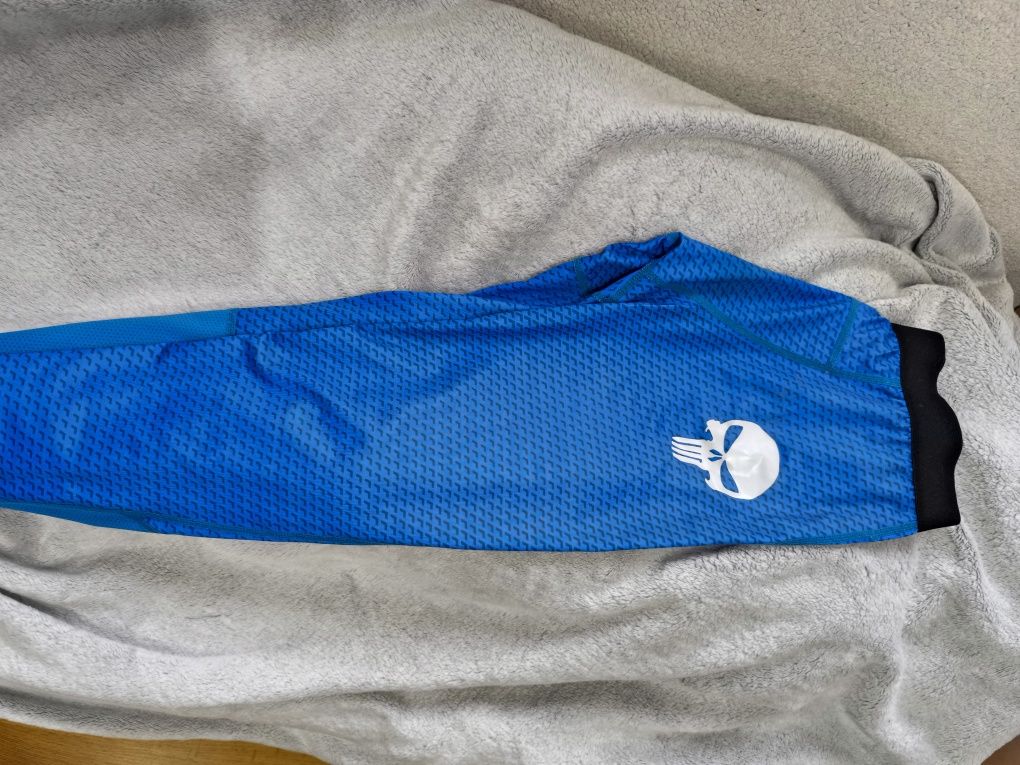 Męskie legginsy, spodnie punisher do biegania, nowe
