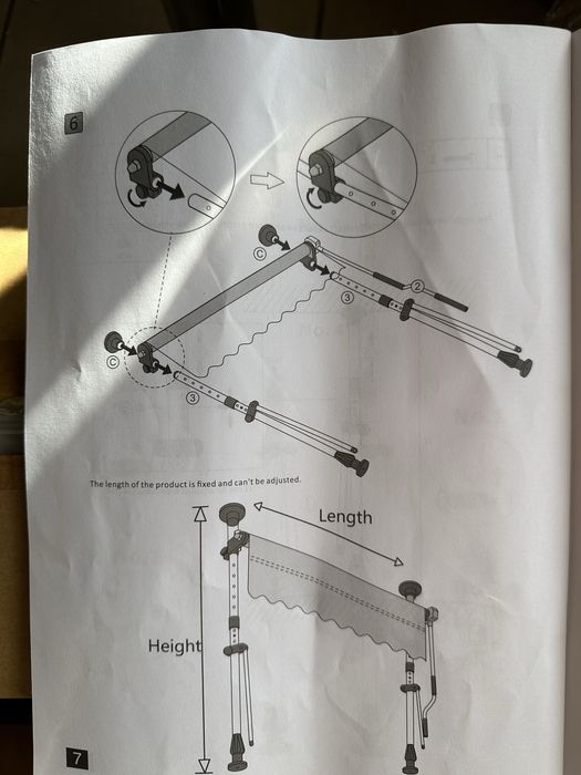 Навіс-маркіза 2 м / 2,5 м для авто, кемпінгу, яхти