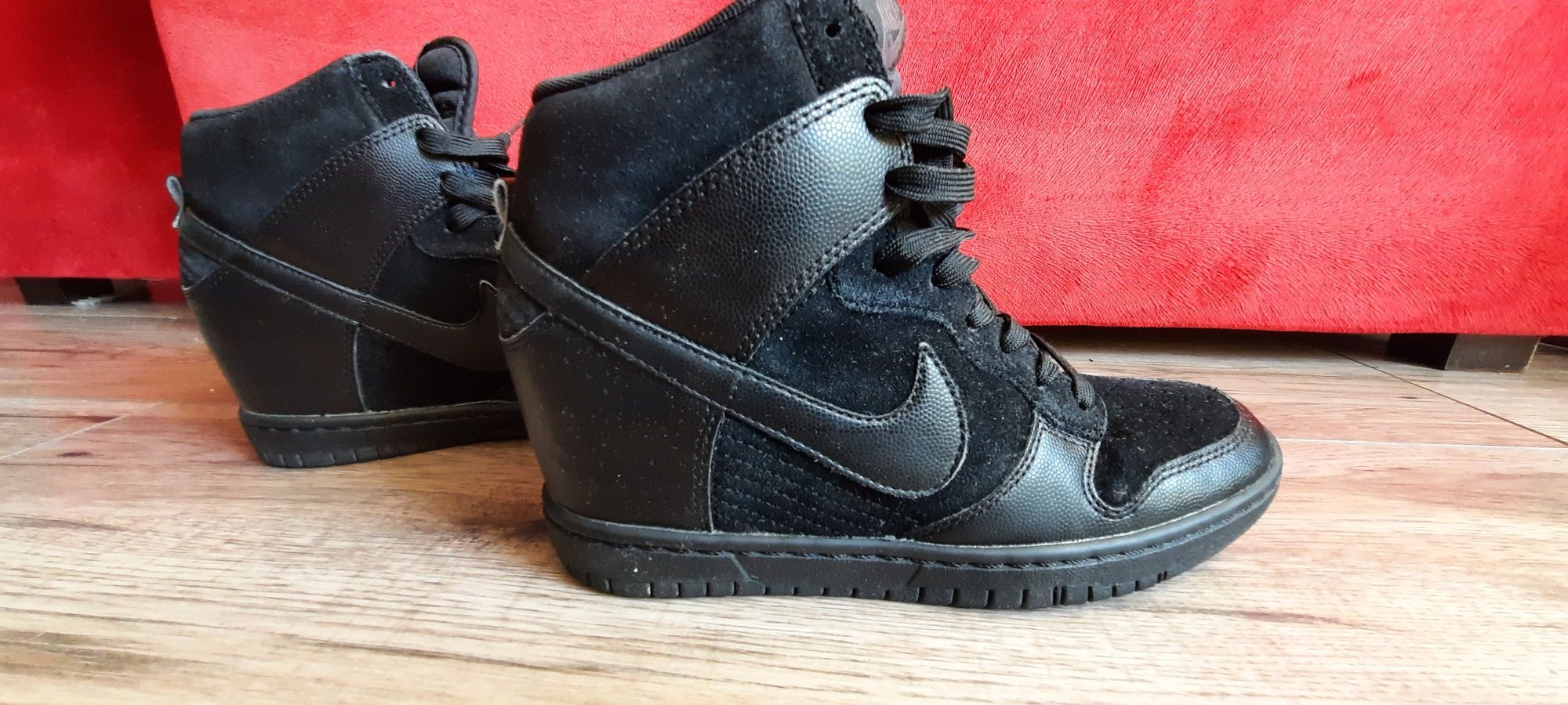 Czarne Nike Dunk Black roz 38.5 na koturnie