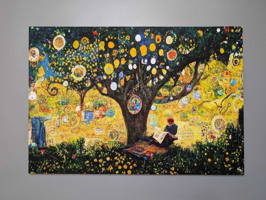 Картина для декору у стилі Густав Клімт "Творець під деревом"-96*66см