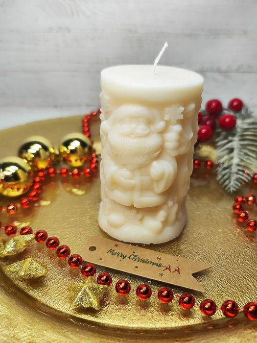 Świeca świąteczna święty Mikołaj Boże Narodzenie upominek prezent
