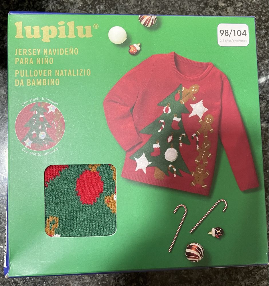 Camisola Natal com efeitos luminosos