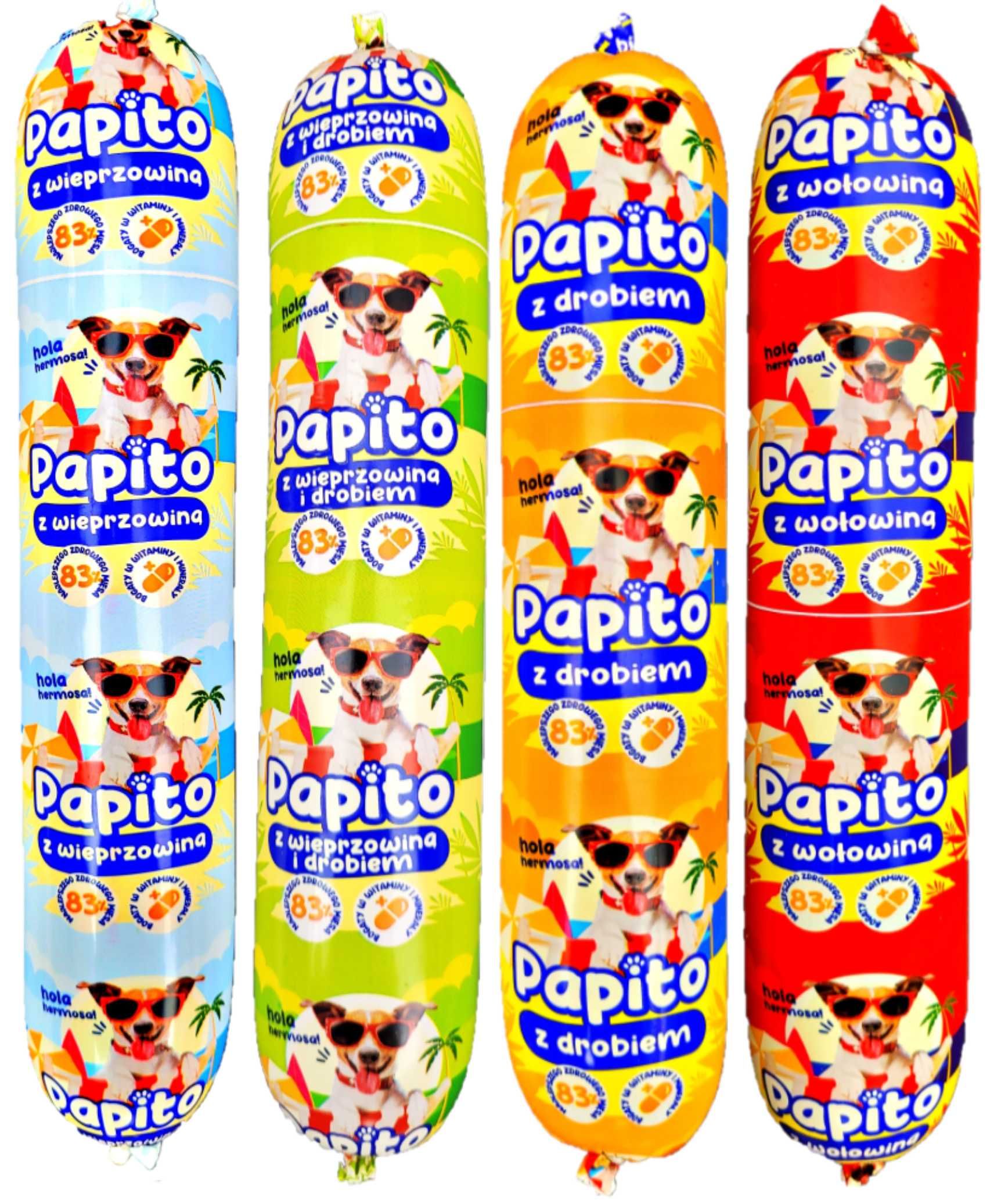 29x1KG Karma dla psa baton PAPITO 83% mięsa + GRATIS