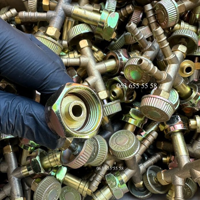 Кран-тройник для газового баллона, двойной штуцер, ОПТ