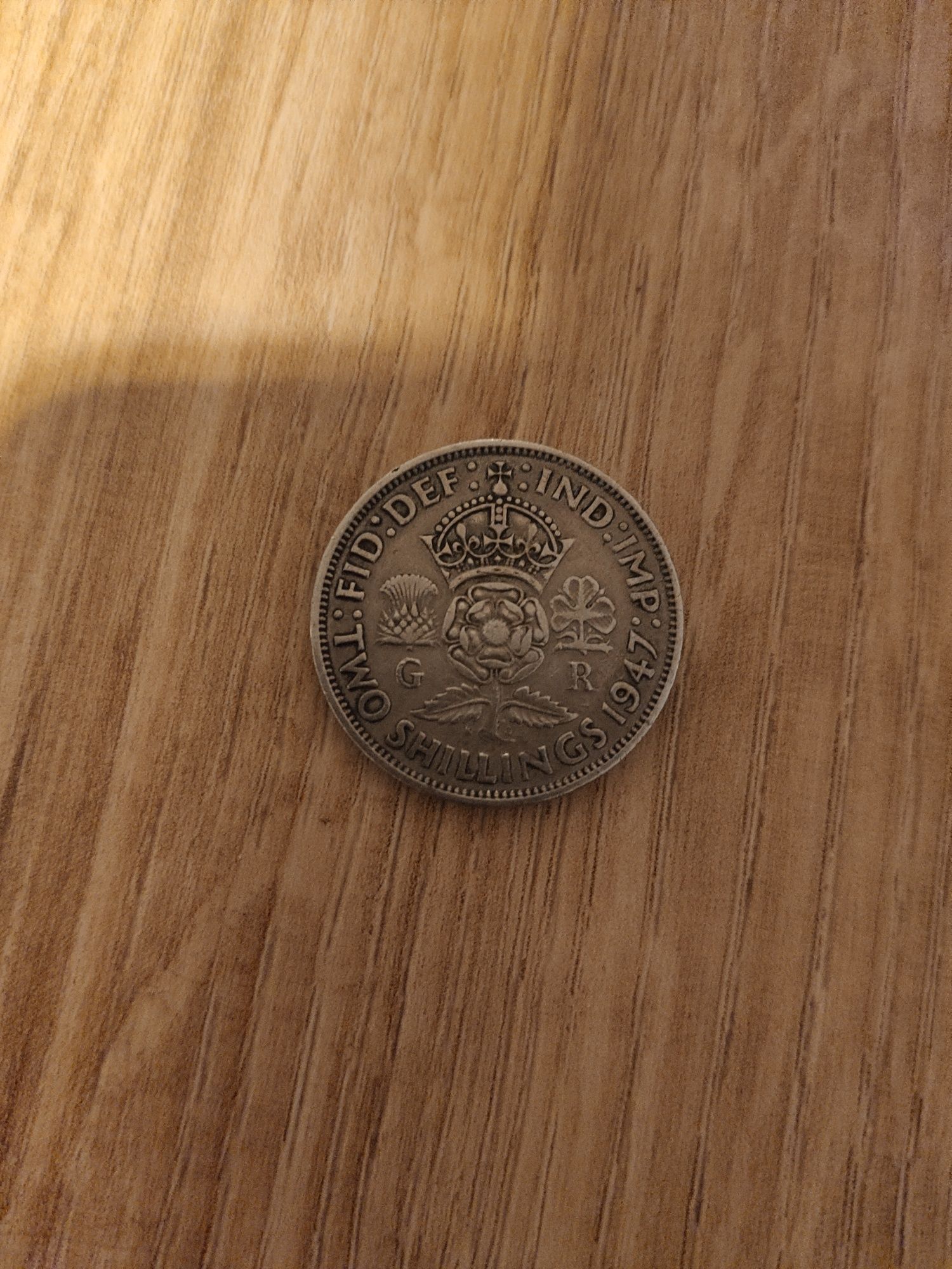 Dwa shillingi 50% srebra z 1947 roku