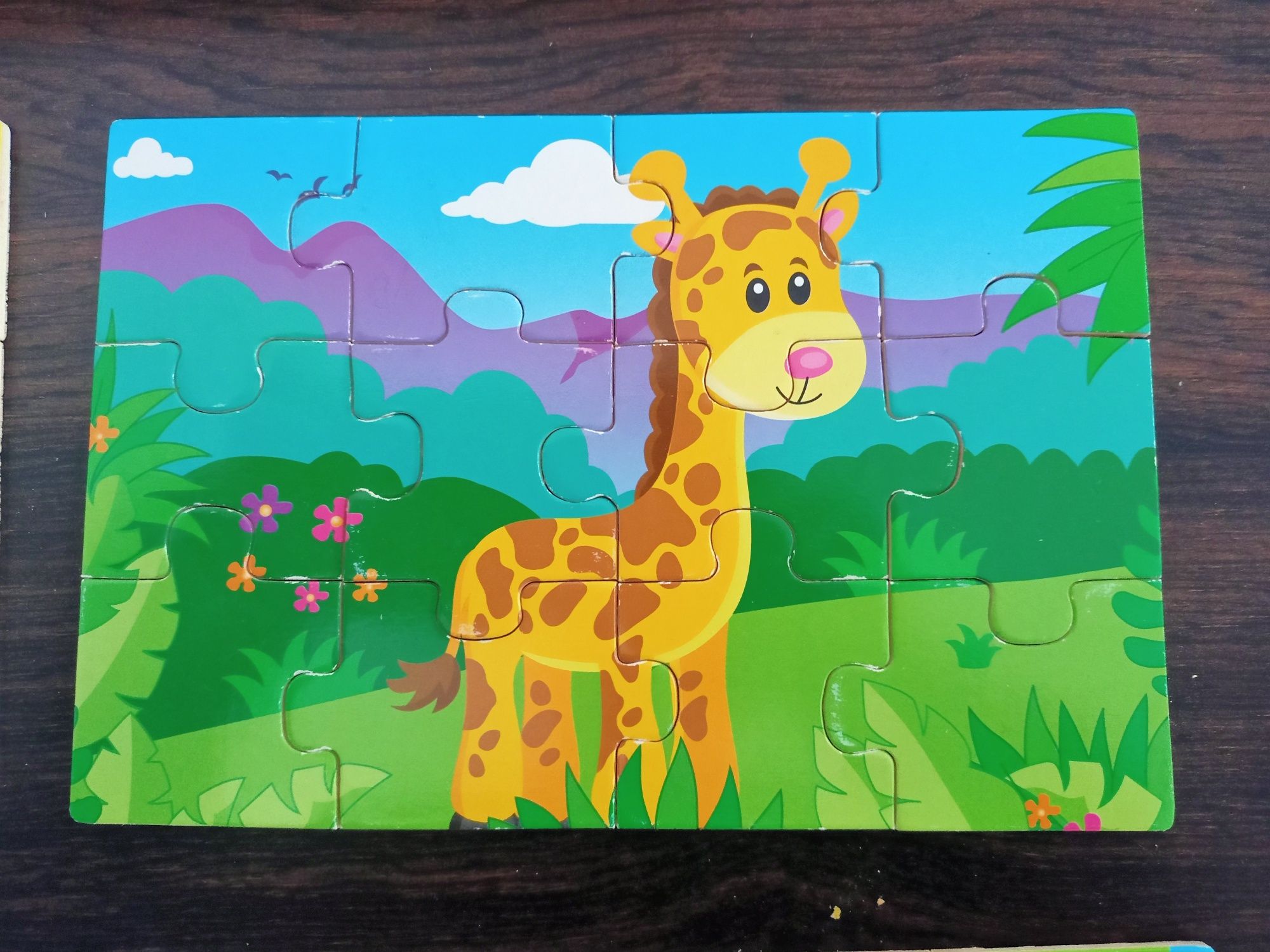 Drewniane puzzle ze zwierzętami