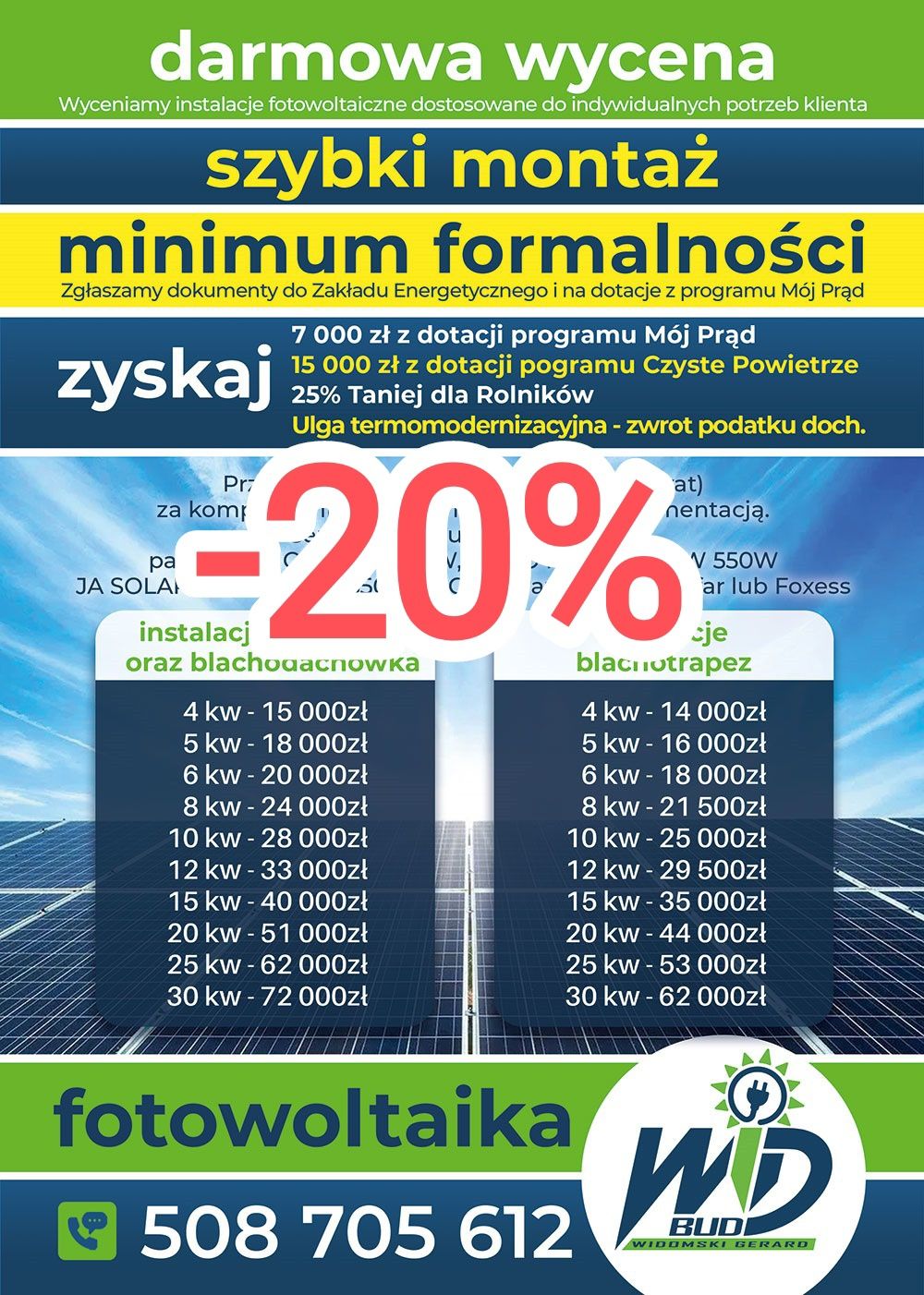 Fotowoltaika 10kw +10kwh magazyn +Montaż + Zasilanie Awaryjne