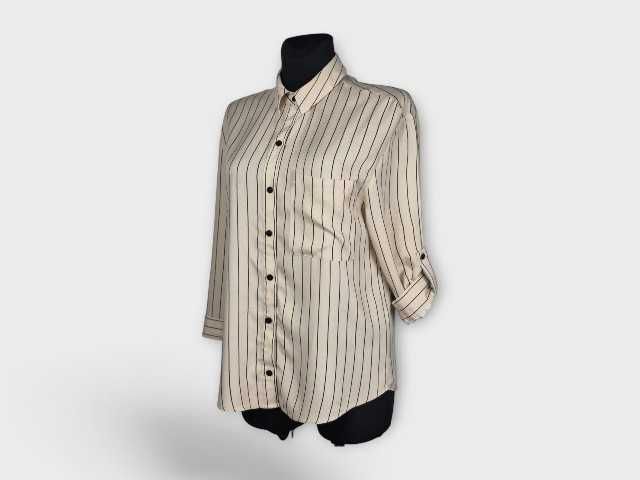 Koszula Bershka M 38 beżowa w paski wiskoza elegancka
