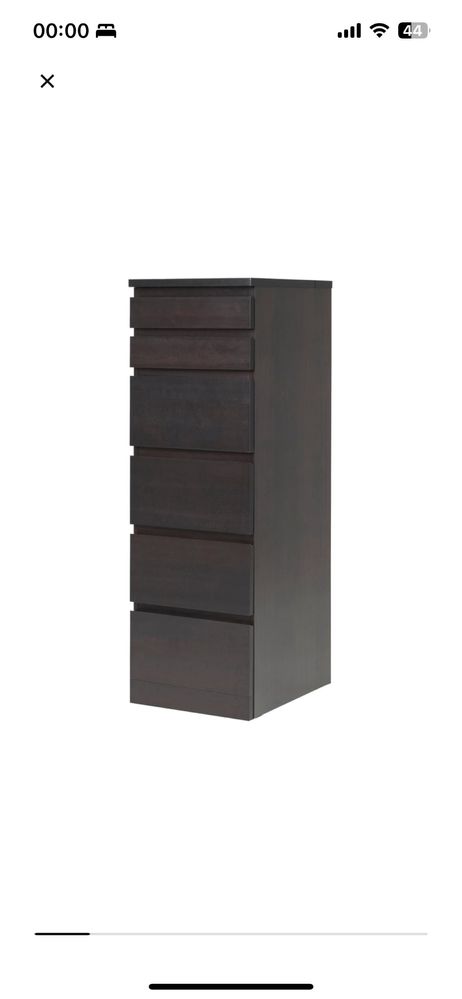 Comoda com 6 gavetas malm preta