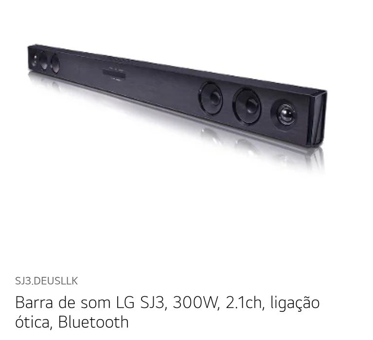 Soundbar LG SJ3 como nova