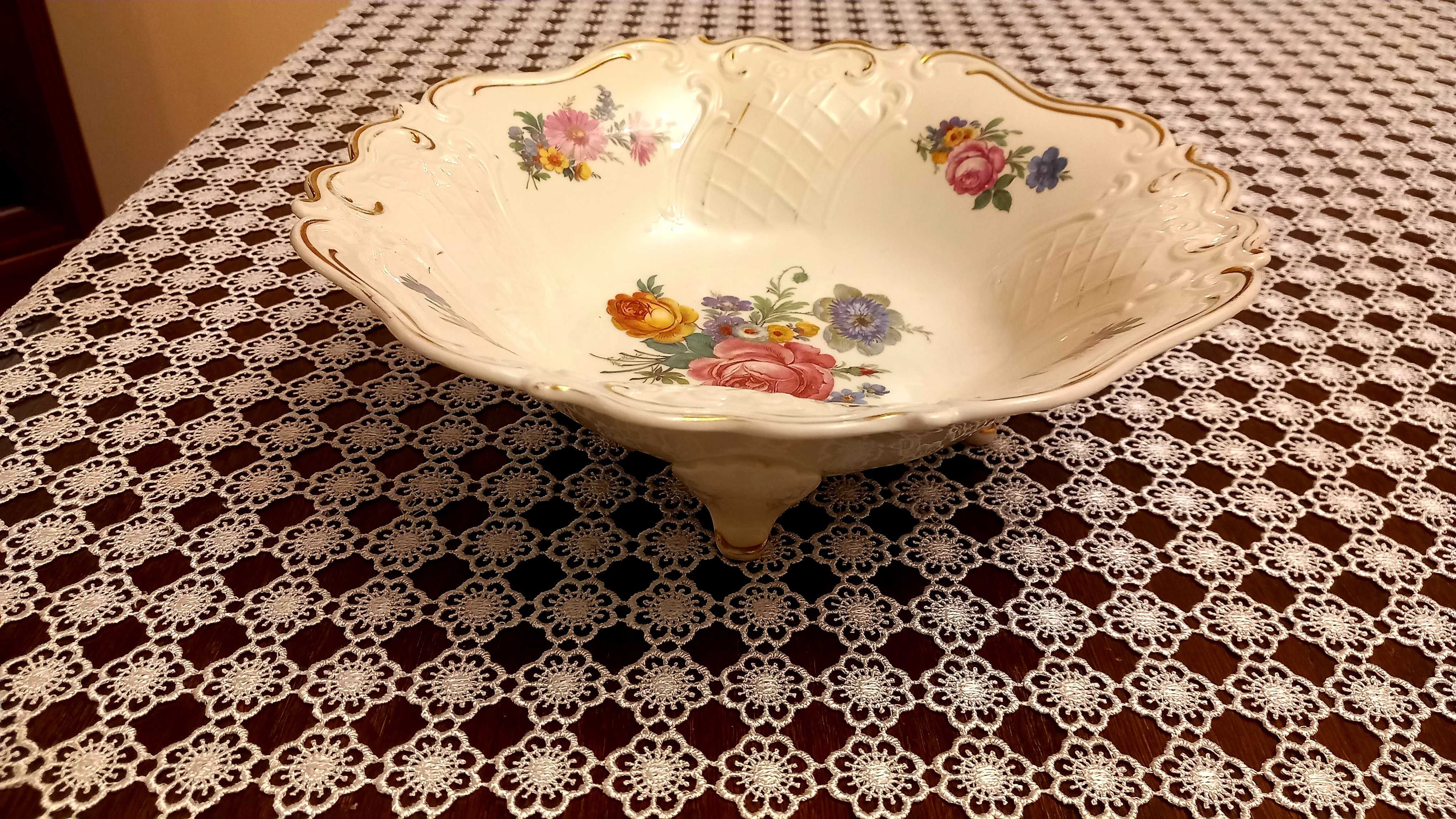Stara porcelana Rosenthal Reichenbach misa złocona patera na stopach