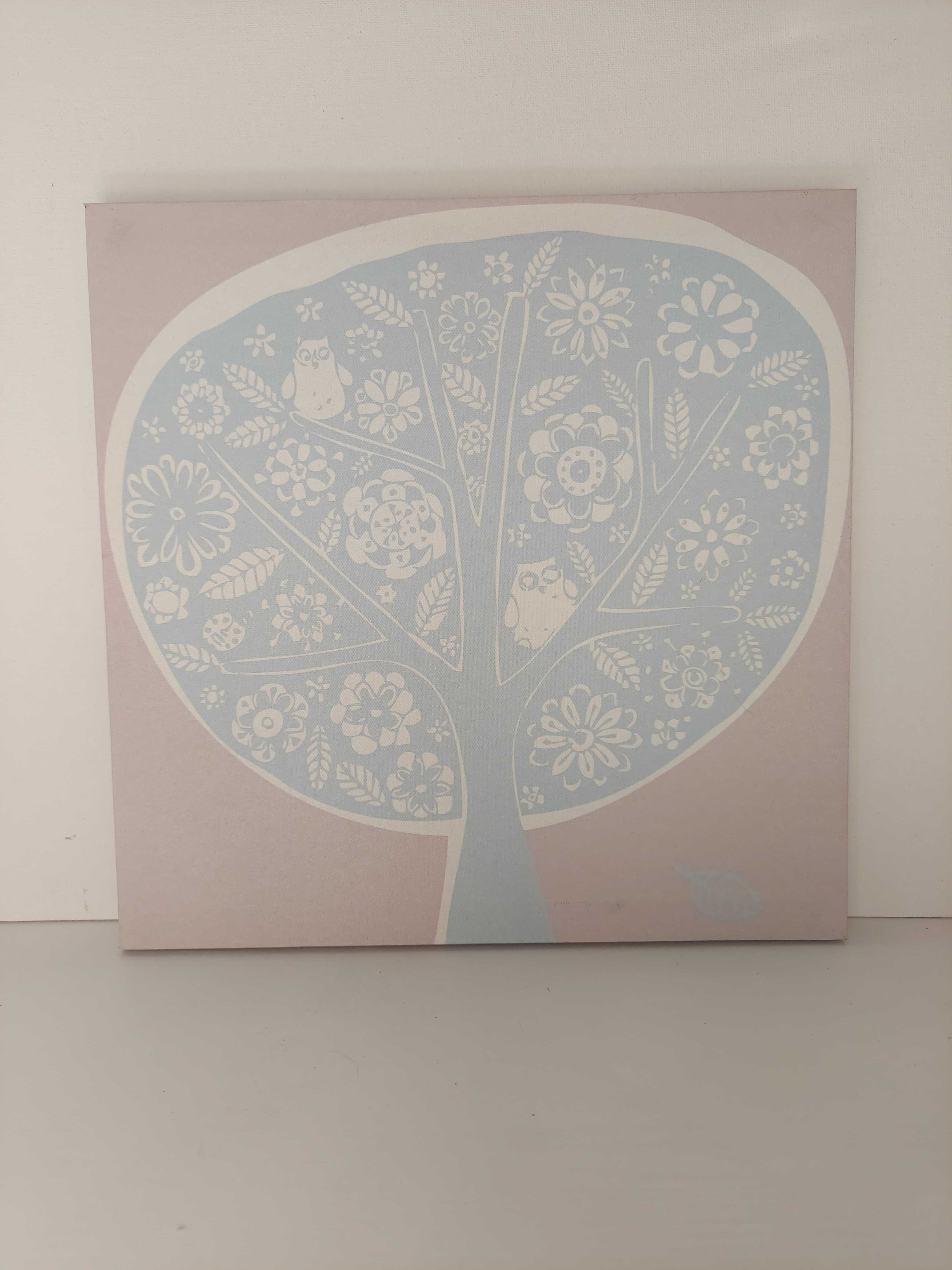 Ozdoba do pokoju dziecięcego (30x30 cm) pastelowe drzewo