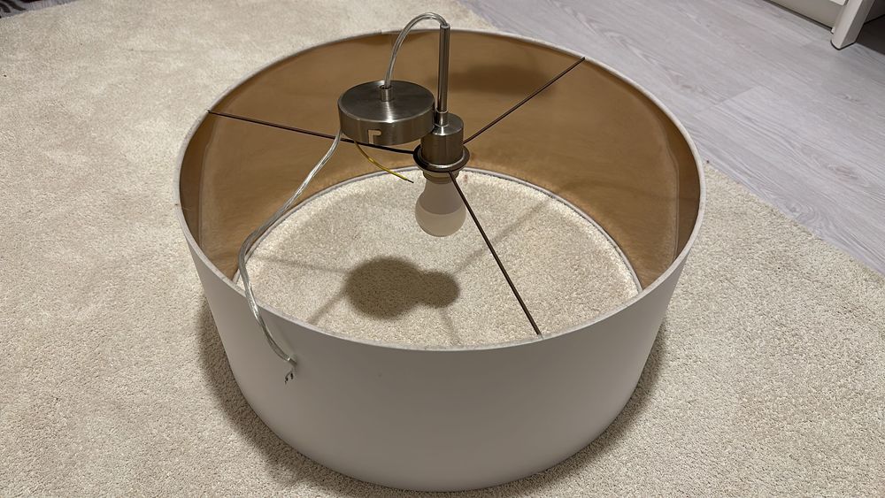 Candeeiro suspenso 55 cm branco / cobre