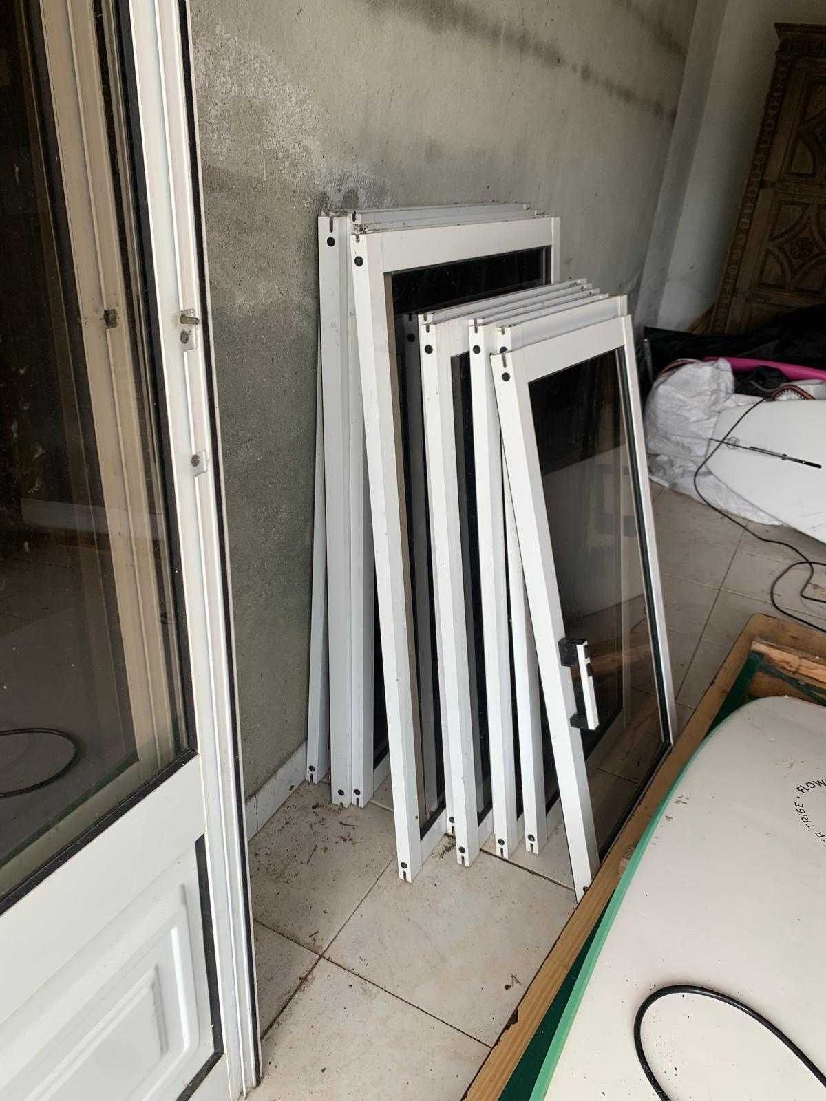 Janelas e portas deslizantes vidro simples aluminio sem aro