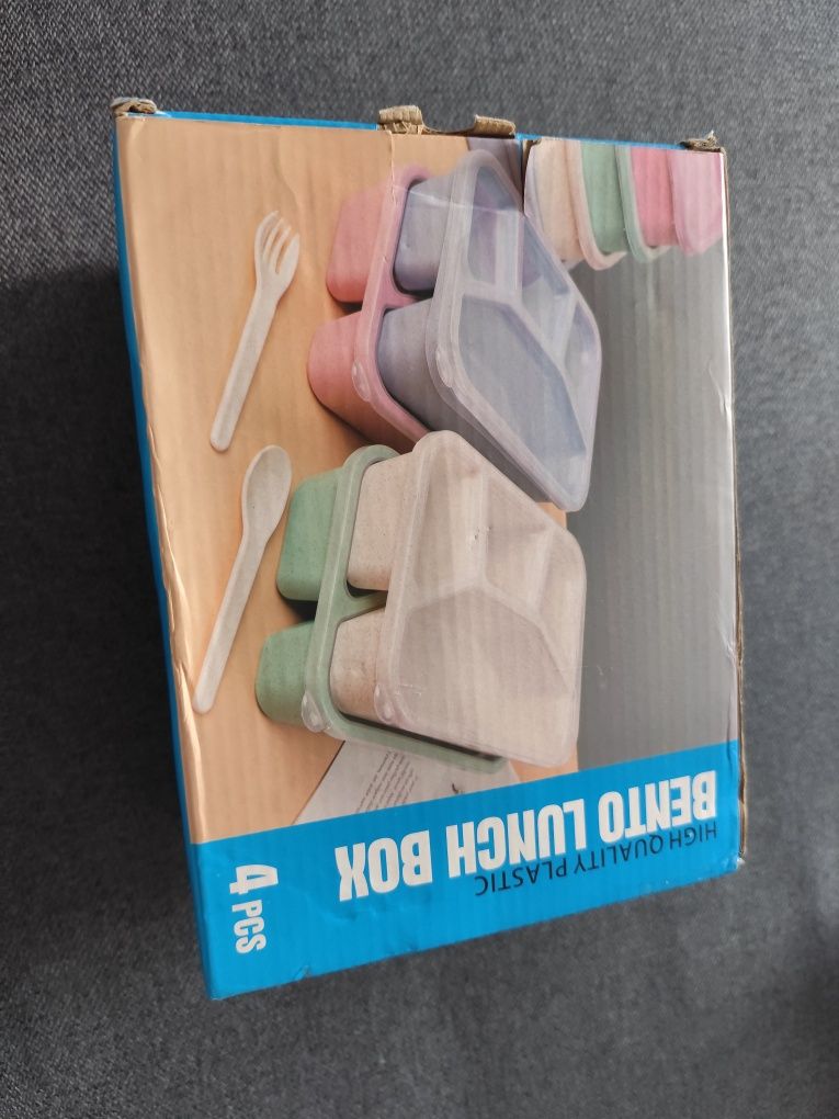 Lunch Box Wielokrotnego użytku 4-komorowe plastikowe pojemniki