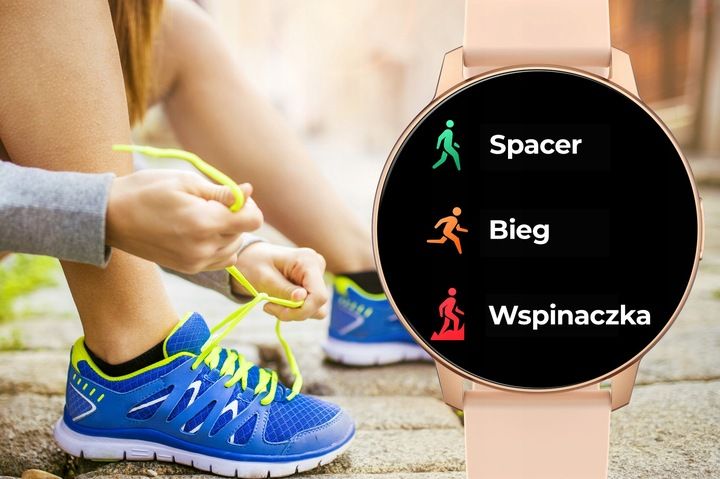 Smartwatch Zegarek Damski Polskie Menu Rozmowy Sport Puls 2 Paski Amol