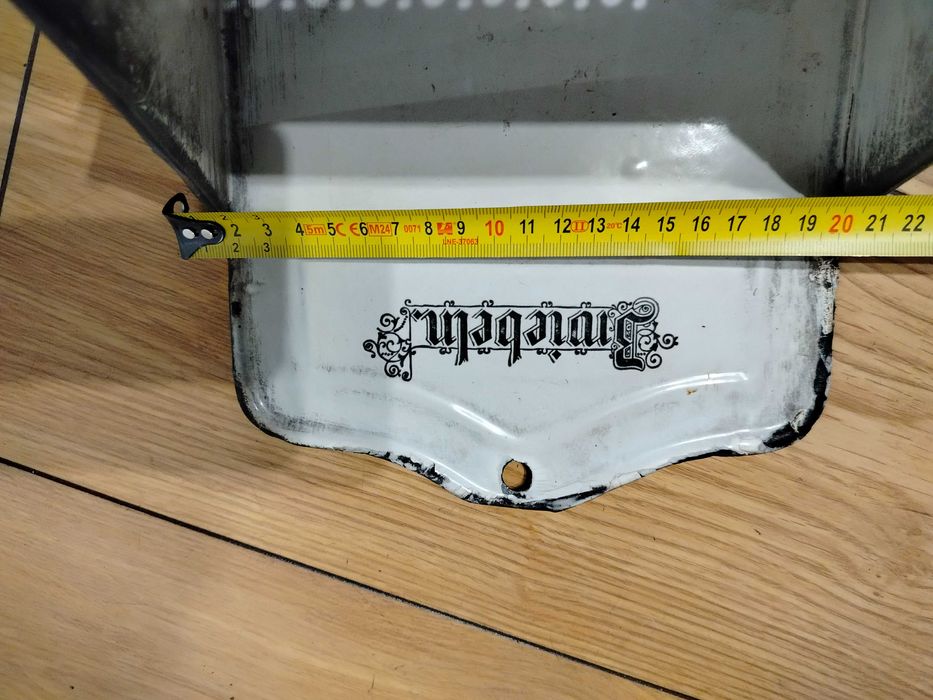 Przedwojenny emaliowany pojemnik na cebulę