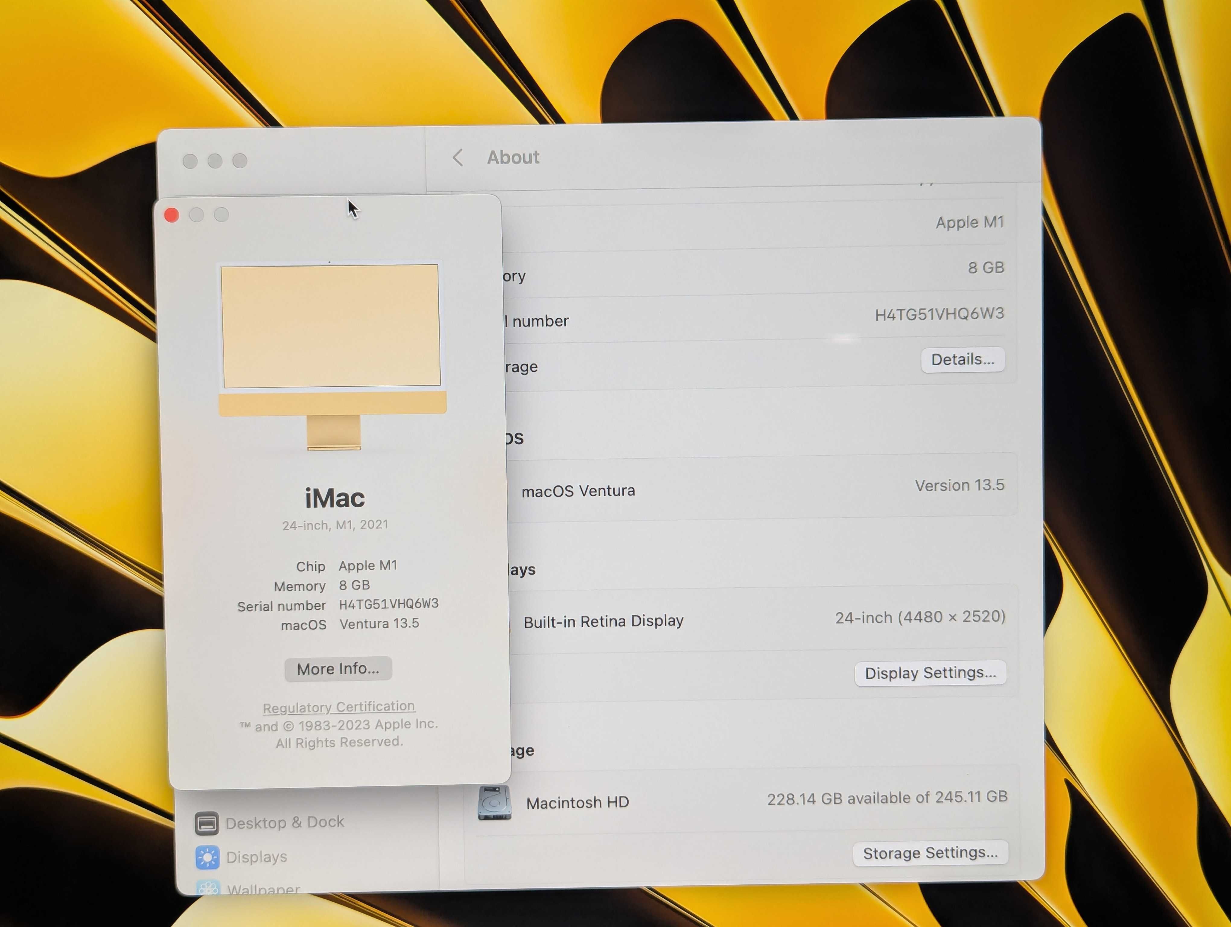 Imac 24 2021 m1 8/256gb 8/8gpu 4 Thunderbolt !! Гарантія 30 днів !!