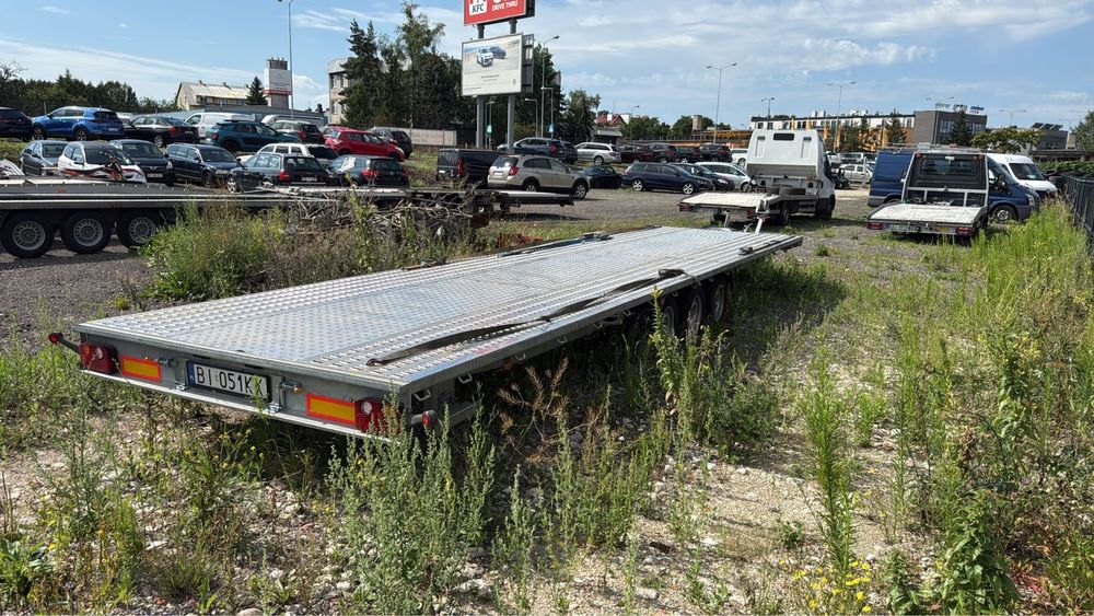 autolaweta, przyczepa laweta 8.5m na dwa samochody auta wynajem