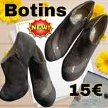 Botins castanho em imitação de pele