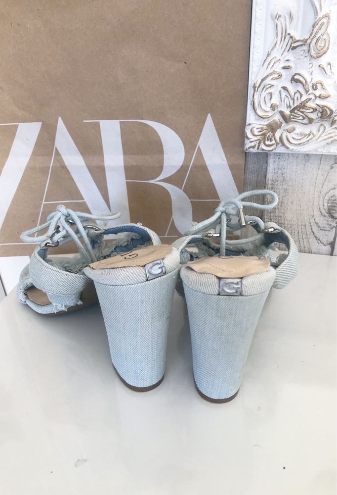 Buty obcasy sandaly guess evira jeansowe alternative