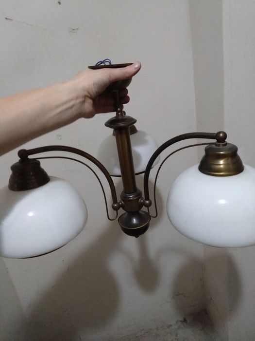 Lampa wisząca na 3 klosze art deco