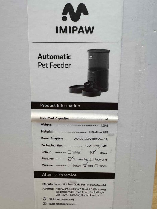 Automatyczny dozownik do karmy dla zwierzat Impaw