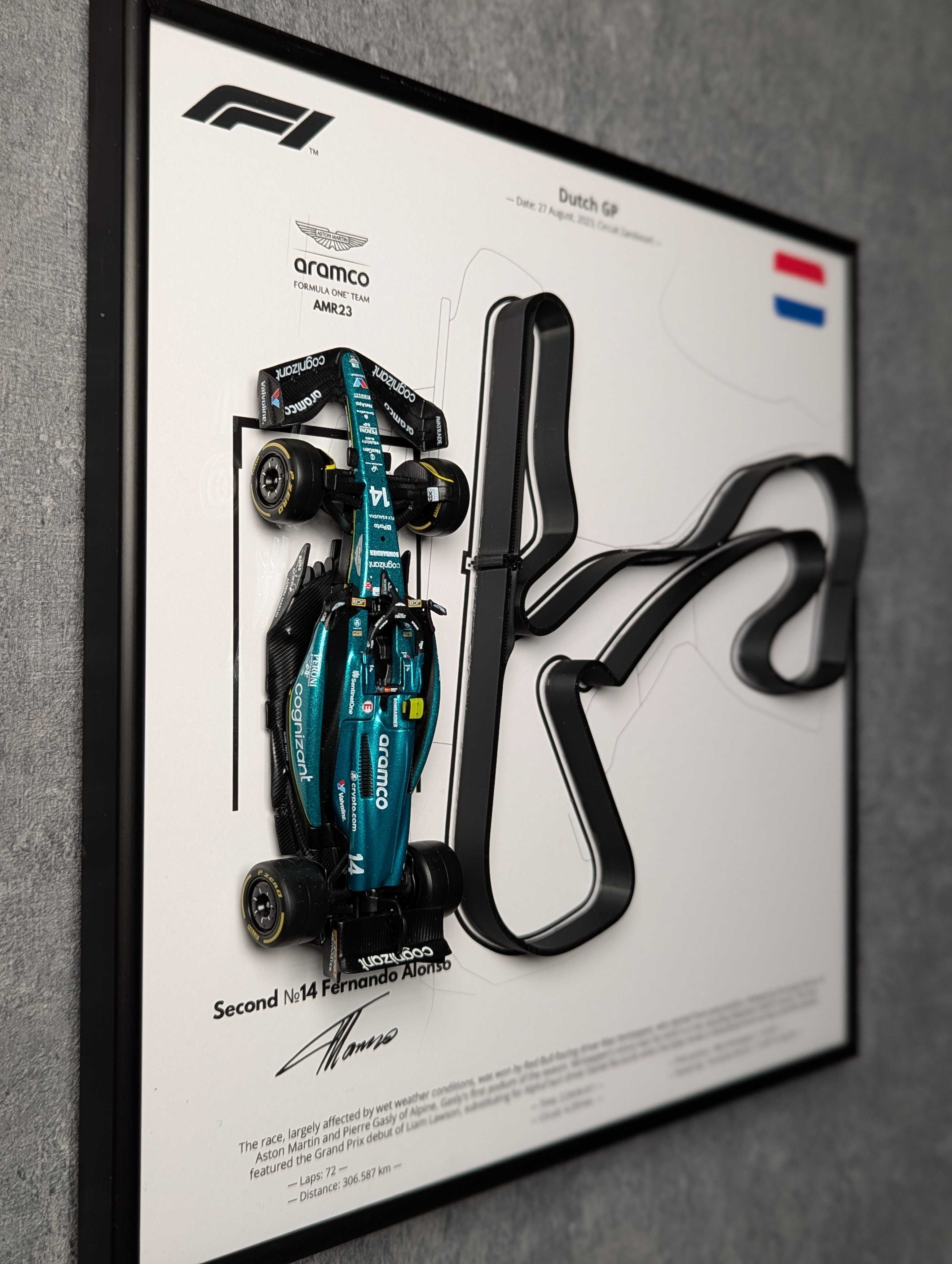 Bburago з Рамкою F1 (AMR23) 3D Траса Dutch GP 2023 #14 Fernando Alonso