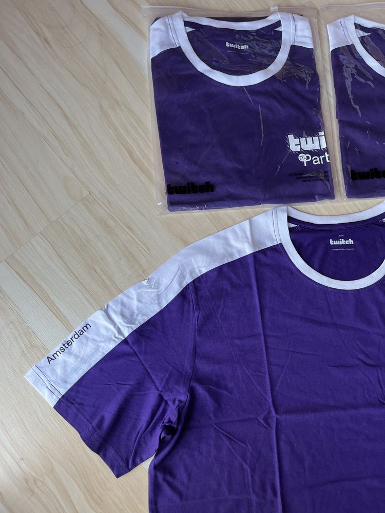 Koszulka T-shirt Twitch 3XL fiolet męska