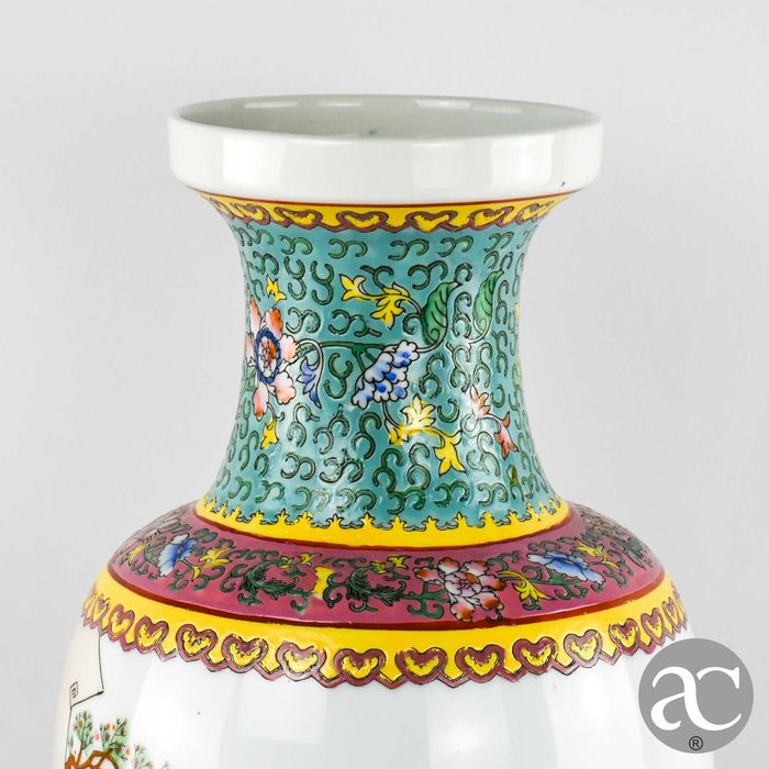 Jarrão porcelana da China, com caracteres chineses, CIRCA 1960