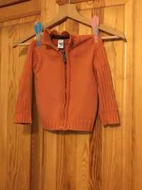 Pomarańczowy ciepły sweter dla chłopca 74 80