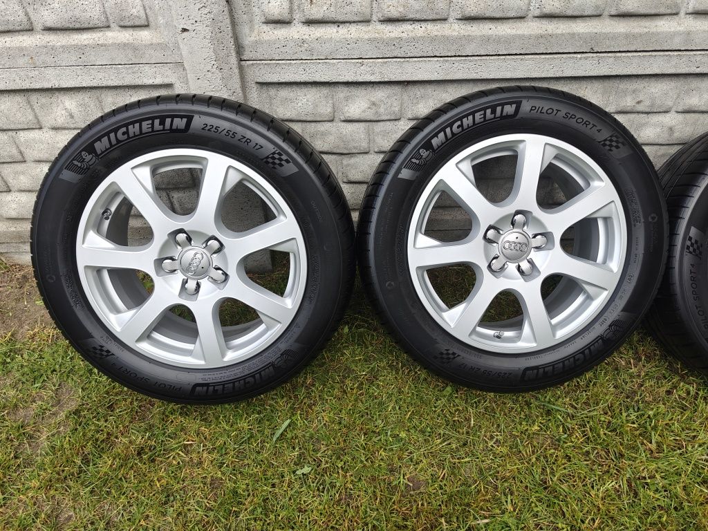 Koła letnie 17cali 5x112, Audi A4, A5, A6 opony 8mm JAK NOWE! OKAZJA