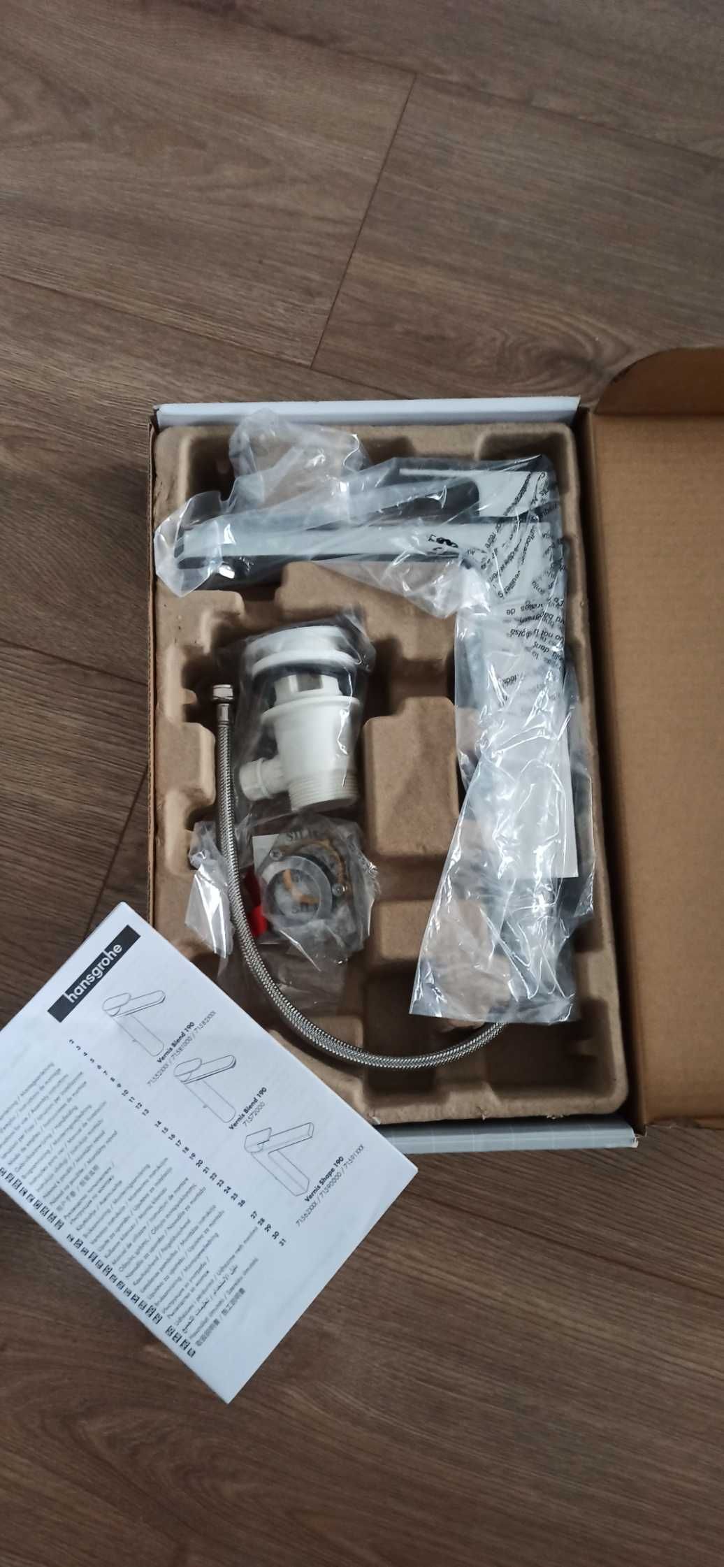 Nowa hansgrohe Vernis Shape 190 bateria umywalkowa z kpl. odpływowym