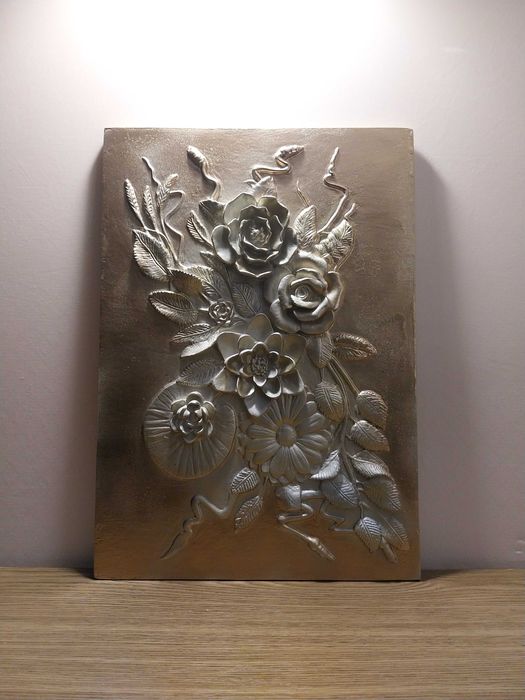 Obraz 3D – kwiaty w stylu klasycznym – dekoracja ścienna