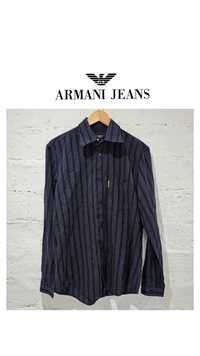 Armani Jeans męska koszula S fit M granatowa we wzory