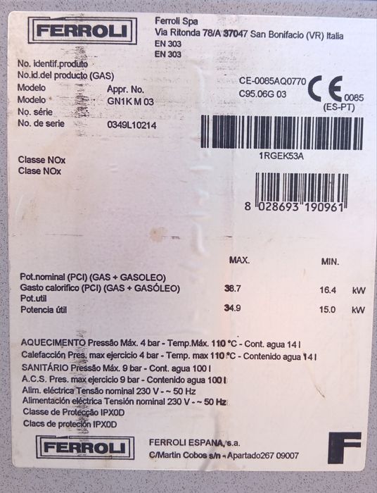 Caldeiras a gasóleo e depósitos vários peças ler descrição anúncio