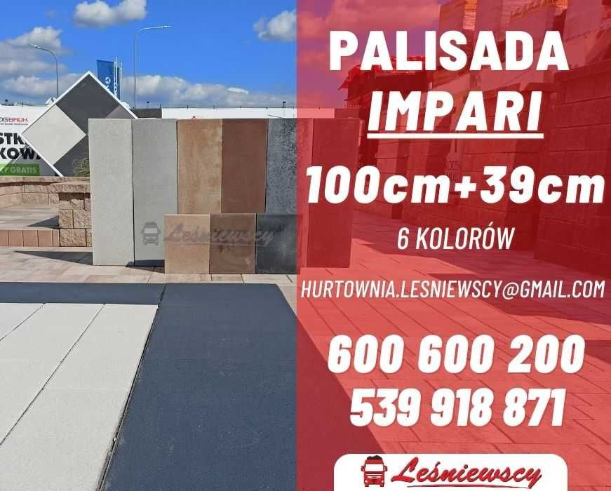 Palisada betonowa IMPARI 100x30x8 grafit - KURIER , cała POLSKA