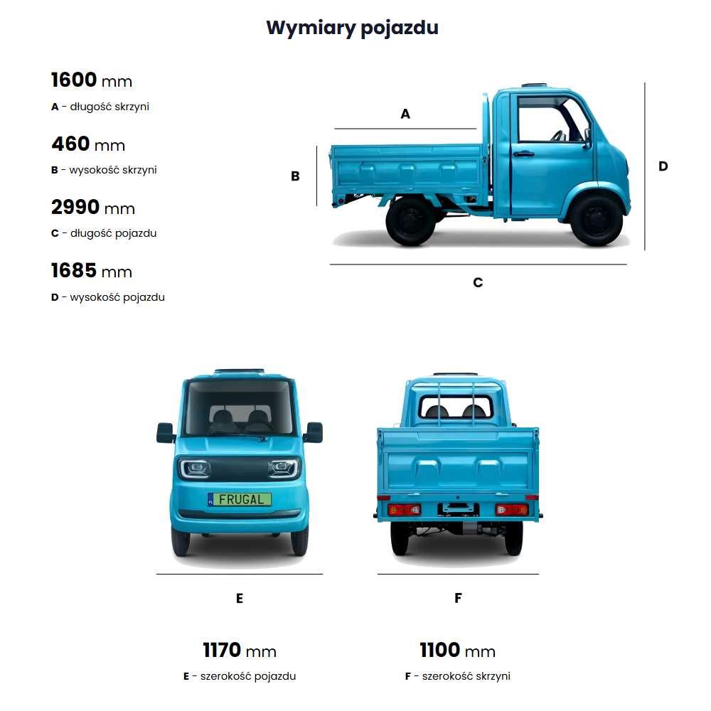 Homologowany, przemysłowy pojazd elektryczny FRUGAL H500 Saige Edition
