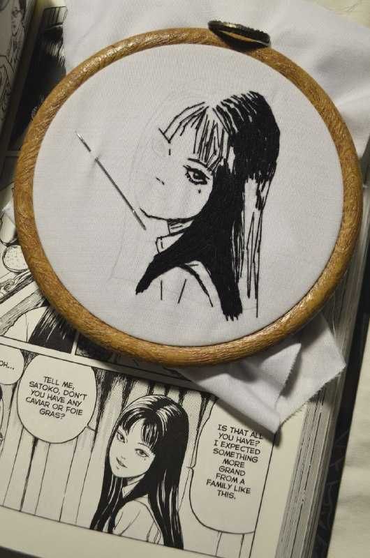 Junji Ito Tomie (манга аніме) вишита брошка ручної роботи