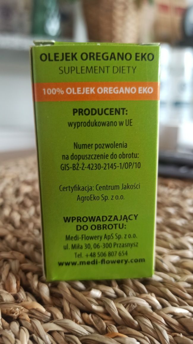 Olejek z oregano 100% ekologiczny