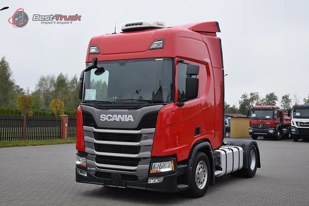 Scania R450 / CAŁA NA PODUSZKACH / RAMA STANDARD /  JEDNOSTKA BWE + PTO /  sprowadzona / full serwis /  po kontrakcie serwisowym