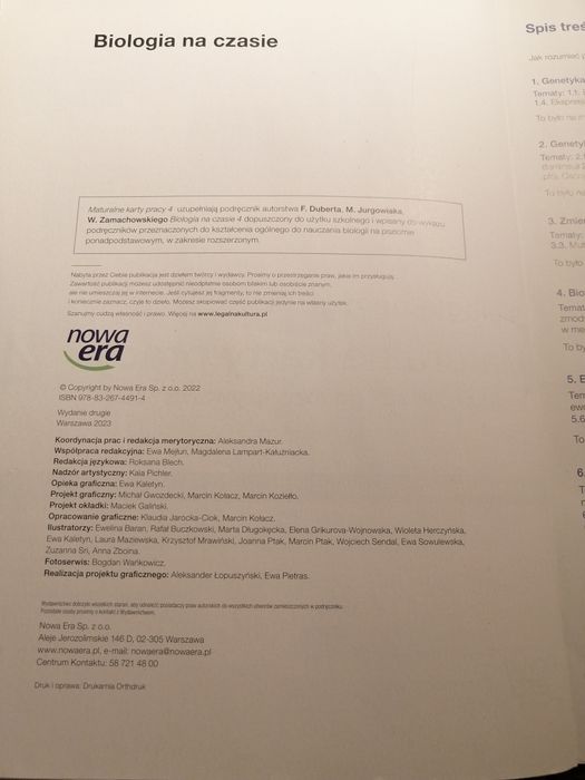 Biologia na czasie- maturalne karty pracy