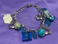 Pulseira pedras blue peça vintage