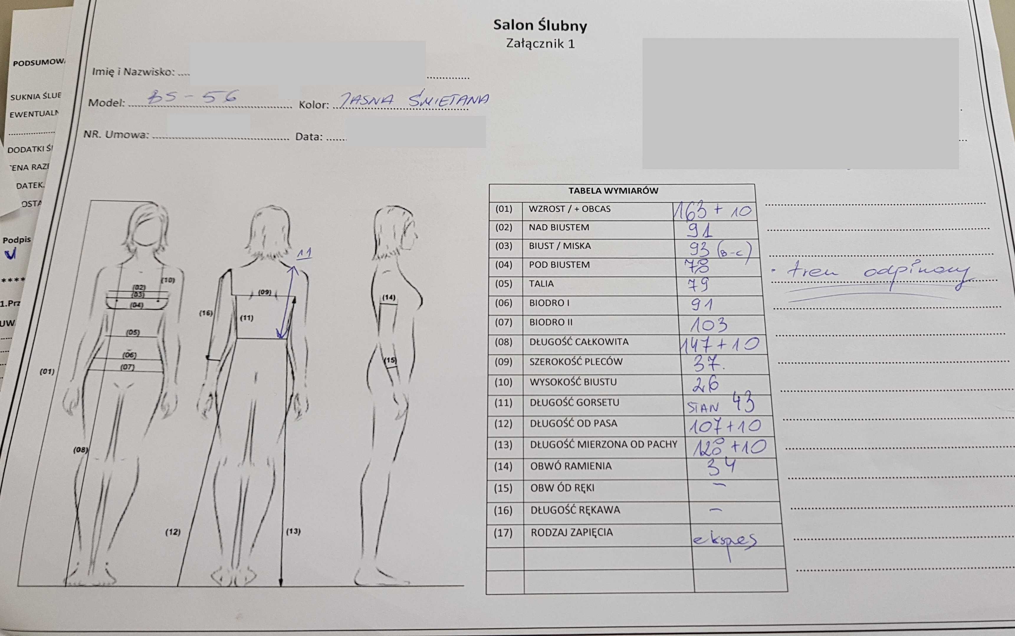 Klasyczna suknia ślubna z doczepianym trenem i welonem