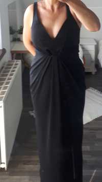 Długa czarna sukienka firmy h&m rozmiar m/38