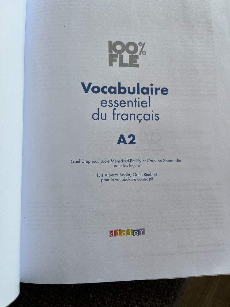 Vocabulaire essentiel du francais A 2 учебник французского